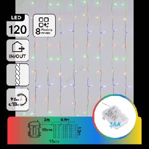 Aigostar - LED външна коледна гирлянда 120xLED/8 функции 3xAA 3, 9x1, 2m IP44 многоцветна (AI3119)