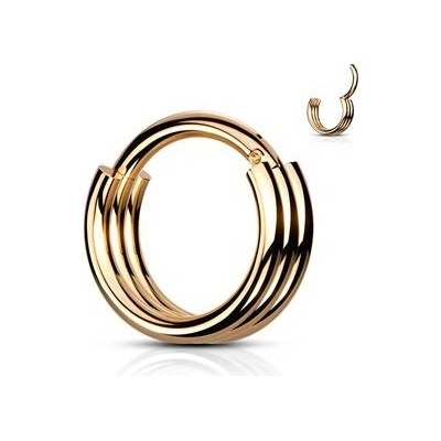 Šperky4U zlacený piercing kruh segment K01056RD-1210