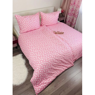 TiaHome obliečky Dots ružové 130x90 cm 65x45 cm