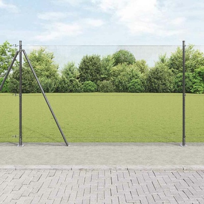 vidaXL Svařovaná drátěná plotina s betonovou základnou 25 x 1,5 m Šedá