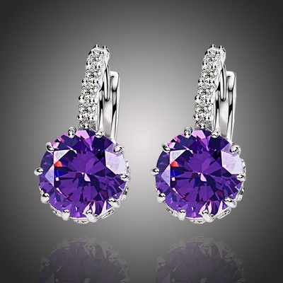 Sisi Jewelry náušnice Swarovski Elements Bernadette Ametyst E1112-ET-403D Fialová