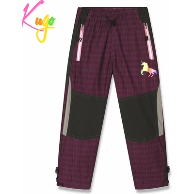 KUGO Dievčenské zateplené outdoorové nohavice C7770 fialovoružová Fialovoružová