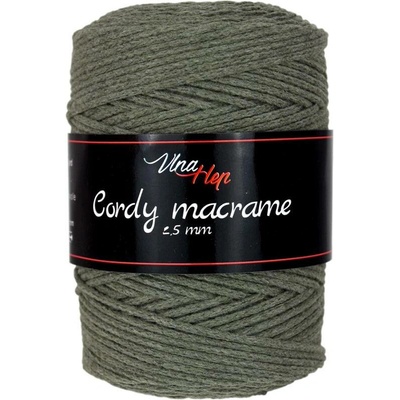 Vlna - Hep Cordy macrame 2,5 mm 8164 khaki