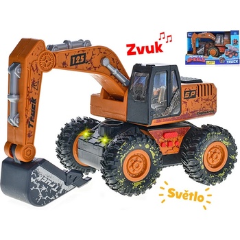 Mikro trading Bagr 25 cm na setrvačník se světlem a zvukem