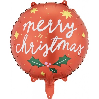 PartyDeco Fóliový balón Vianoce Merry Christmas 45 cm