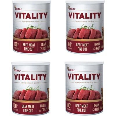Akinu VITALITY Hovädzie mäso jemne nakrájané na plátky konzerva pre psov 4 x 400 g