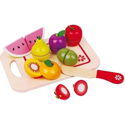 Lelin toys - Дървени плодове за рязане с дъска