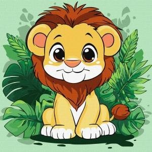 Ideyka Painting by numbers 30x30cm KHO1272 Happy lion cub AP0087