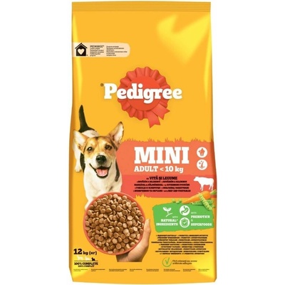 Pedigree Adult Mini hovädzie mäso a zelenina 12 kg