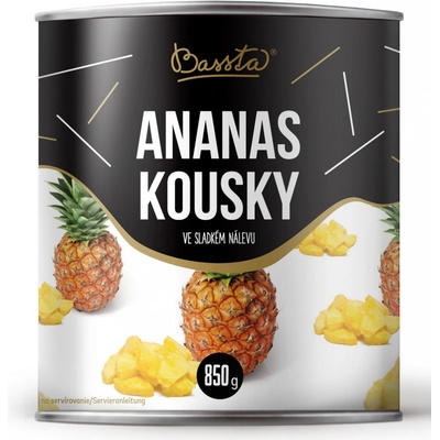 BASSTA Ananas kousky ve sladkém nálevu 850 g – Sleviste.cz