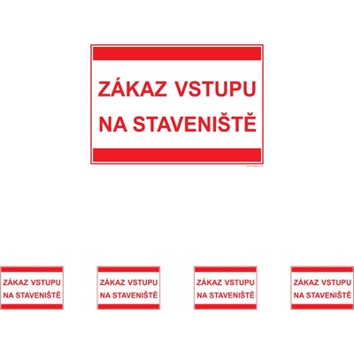 Walteco Zákaz vstupu na stavenisko (text) 297x210mm, formát A4, plastová tabuľka Množstvo: 5 ks , 20036BP1