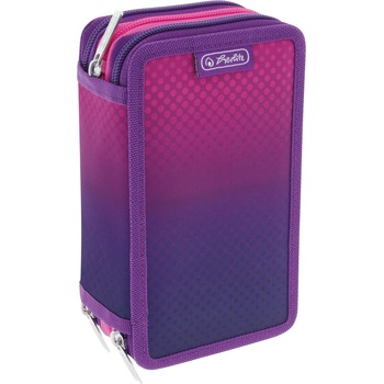 Herlitz Несесер с пособия Herlitz - Pink/Purple, 3 ципа (50046331)