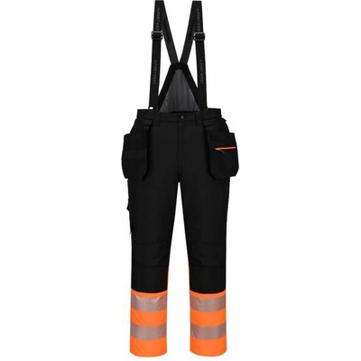 PortWest DX4 DX437 zimní kalhoty s laclem s vysokou viditelností třídy 1 oranžovo-černá