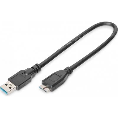 Digitus AK-300117-003-S USB, USB 3.2 Gen 1 (3.1 Gen 1) USB A Micro-USB B, 0,25m, černý