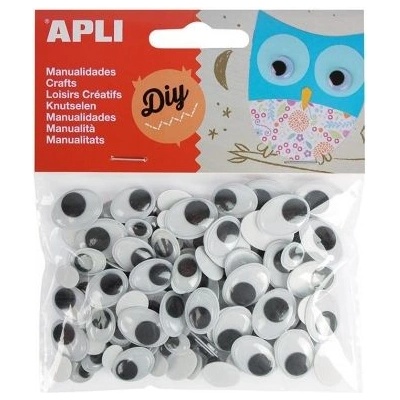 APLI - Самозалепващи се овални очички - Черни - 100 броя (A13264)