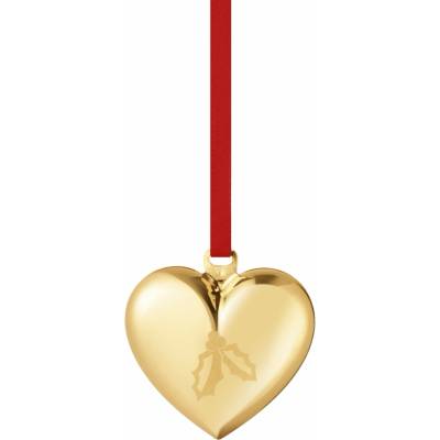 Georg Jensen Pozlacená vánoční ozdoba Heart 2026 – sběratelská edice