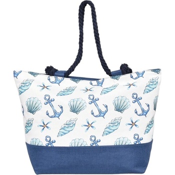 Синя плажна чанта с миди и котви