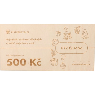 ČistéDřevo Dárkový poukaz 500 Kč