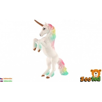 Teddies Jednorožec bílý s duhovou hřívou zooted 18 cm