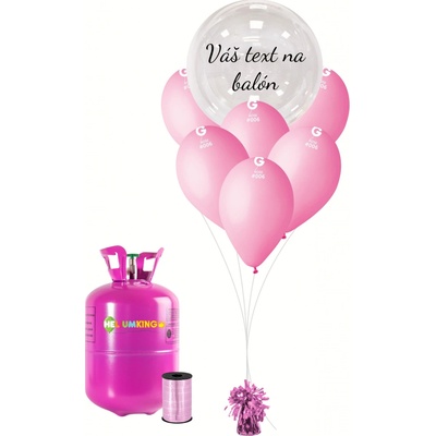 Personal Personalizovaný helium párty set růžový Průsvitný balón