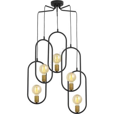 JUPITER 1819 - PI5 E27 - Полилей на въже PONTI 5xE14/40W/230V черна (10701819)