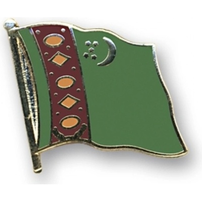 Odznak (pins) 20mm vlajka Turkménsko - farebný