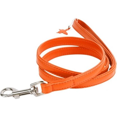 COLLAR Плосък кожен повод 122см, 12мм - оранжев