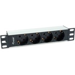 Equip Разпределителна кутия за мрежа Equip - 333311 (Schuko, 4x Schuko, Rack 1U, 1.8m кабел, алуминий, черен) (333311)