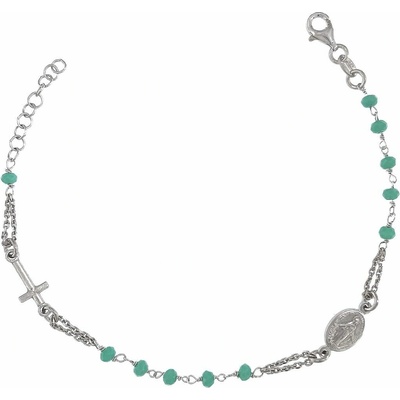 INFINITYSILVER Náramek růženec zelené korálky N8013020420