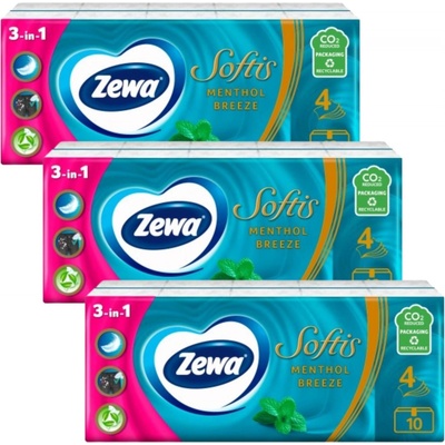 Zewa Softis papierové vreckovky 4-vrstvové mentolový vánok 30 x 9 ks 270 ks