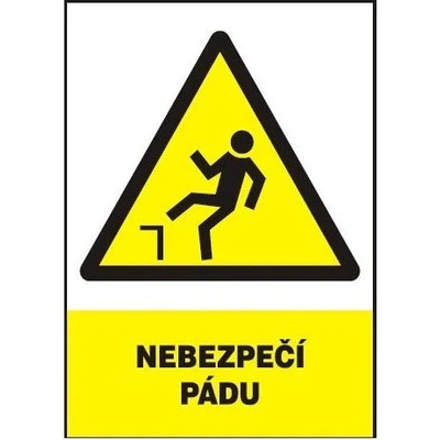 Nebezpečí pádu 297x210mm - plastová tabulka