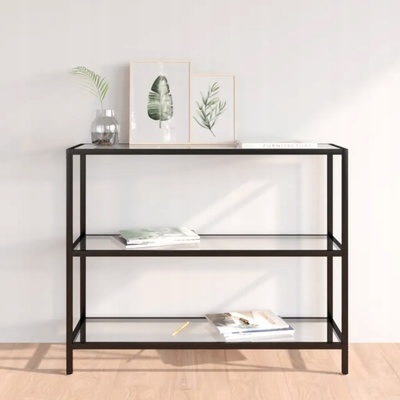 vidaXL Policový regál průhledný 100x36x90 cm tvrzené sklo