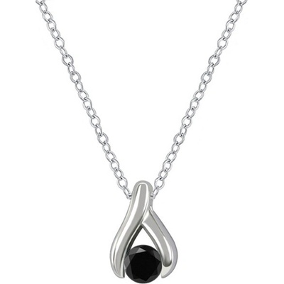 Eppi Minimalistický prívesok s čiernym diamantom Tressa P48617