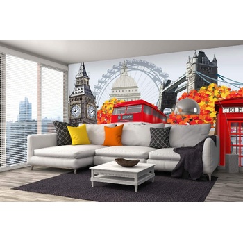 DIMEX ART s. r. o Самозалепваща се флизелинова фототапета ретро плакат лондон ii. 375 x 250 см