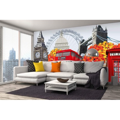 DIMEX ART Самозалепваща се флизелинова фототапета ретро плакат лондон ii. 375 x 250 см