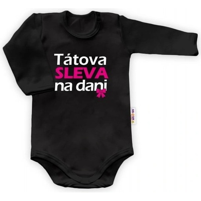 Dejna Body dlhý rukáv Dejna Ockova zľava na dani čierne ružovo/biely potlač