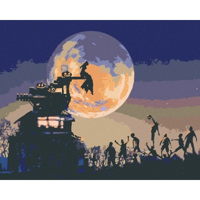 Malování podle čísel Halloween při úplńku měsíce
