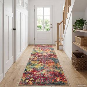 vidaXL Каса за килим LESAKA цветно 100 x 100 cm Диамантен велур (42045255)