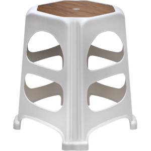 TopMebel Табуретка Desia TopMebel от полипропилен в бял цвят 37x37x45cm