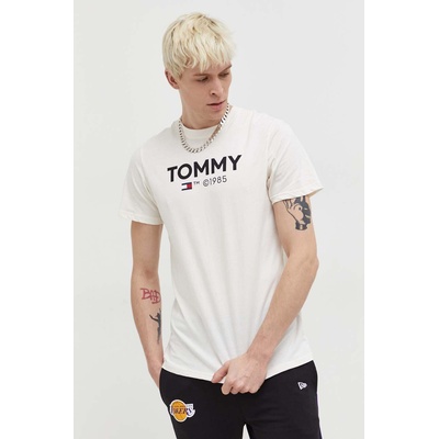 Tommy Jeans Памучна тениска Tommy Jeans в бежово с принт DM0DM18264 (DM0DM18264)