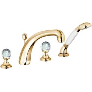 Kludi Adlon - Смесител за вана със сифон, монтаж с 4 отвора, златист 5152445G4 (5152445G4)