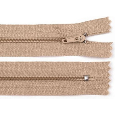 Spirálový zip No 3 délka 40 cm pinlock, malé, 308 hnědá přírodní