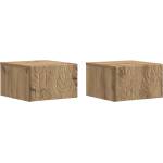 vidaXL Стенен страничен масичка 2 бр. Дъб артизан 34, 5 x 33 x 20 см (898784)