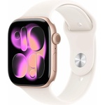 Apple Watch Series 11 42 mm Ružový zlatý hliník so svetlo červeným športovým remienkom M/L MEU44WF/A