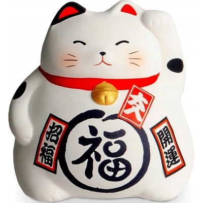 Pokladnička Bílý Kočka pro Štěstí Maneki Neko