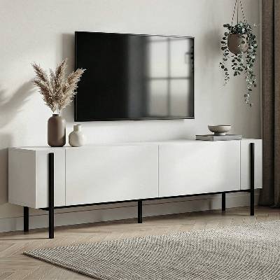 TopMebel Nexus TopMebel ТВ шкаф от меламин в бял цвят, 180x30x45.5 см