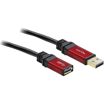 Delock USB kábel 1 x USB 3.0 dugó A- 1 x USB 3.0 aljzat A, 3 m, piros, fekete, aranyozott (105905) (105905) (105905)