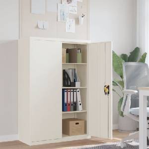 vidaXL Шкаф за папки бял 90x40x140 см стомана (339744)