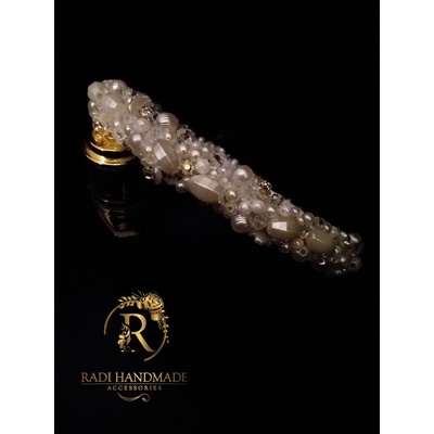Radi handmade Перлена диадема в бяло (537)