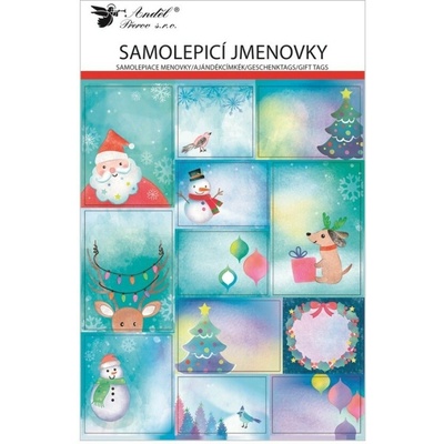 Anděl Samolepicí jmenovky na dárky - kreslené - 2 x 12 ks - 10708 – Zboží Dáma